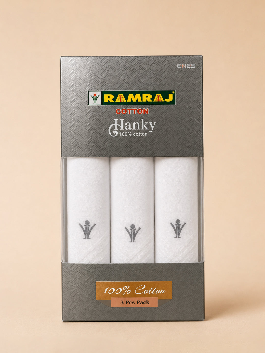 Cotton White Hand Kerchief (Pack of 3)