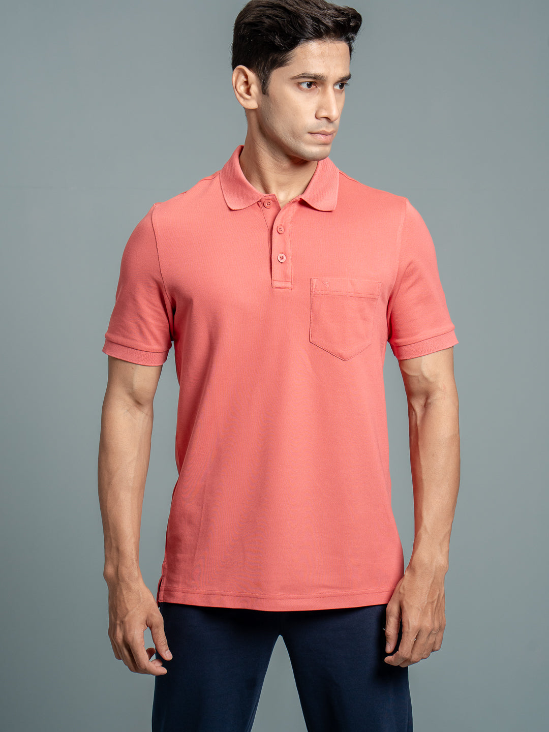 Men Cotton Rich Smart Fit Expert Polo T-Shirt Red EP21