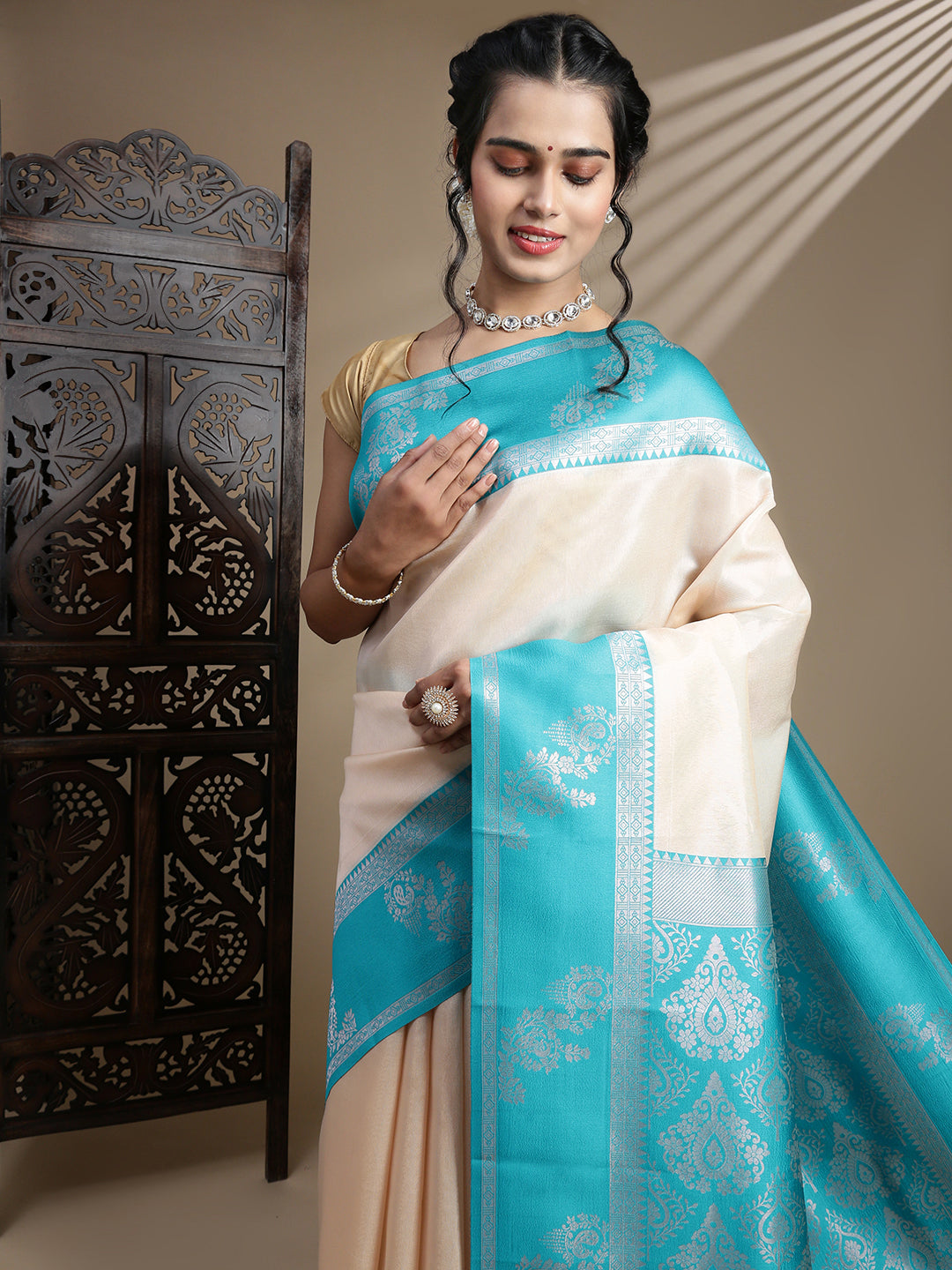 Women Sandal Tissue Saree TS61