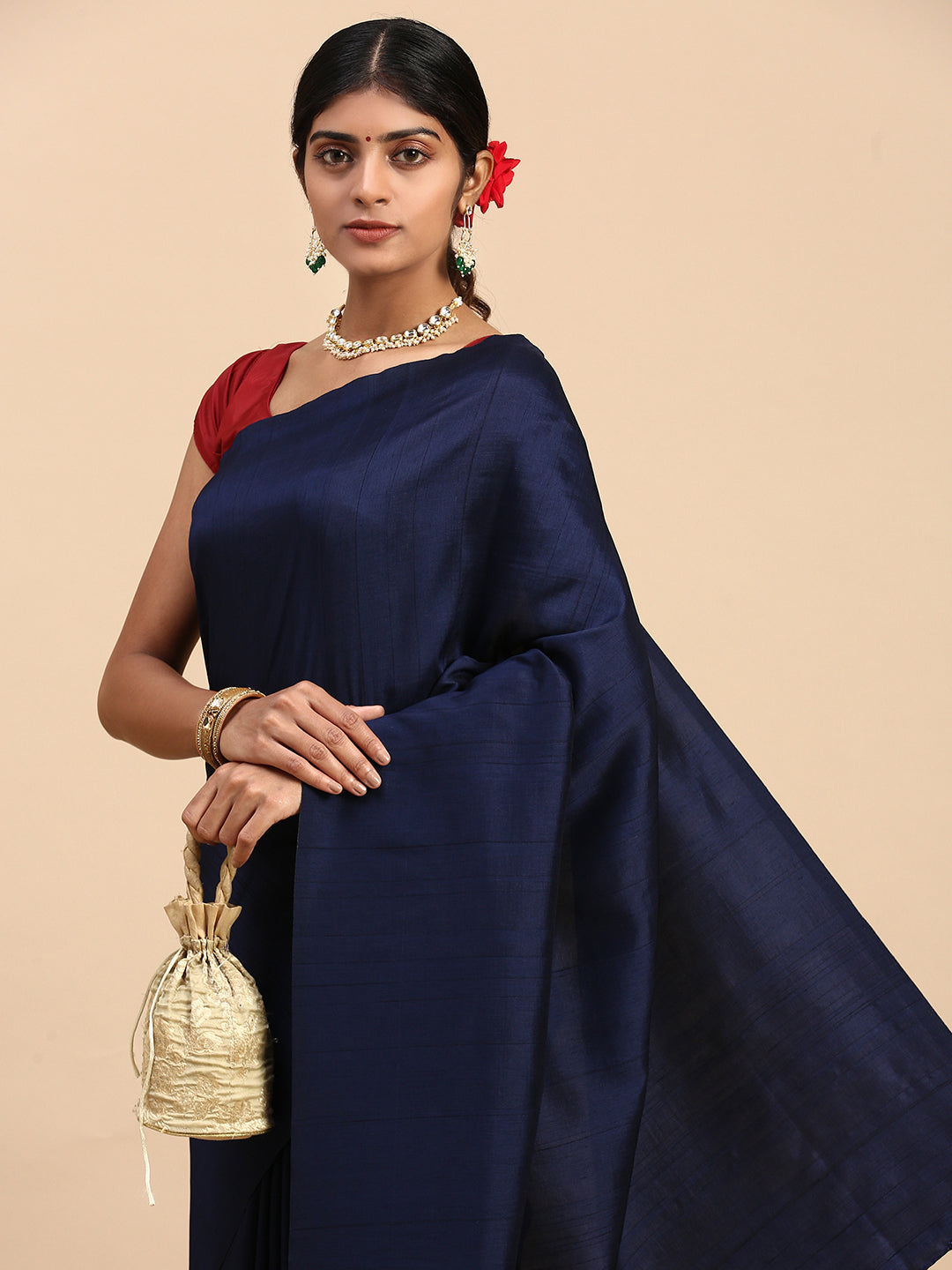 Women Pure Cotton Saree Blue PCS106