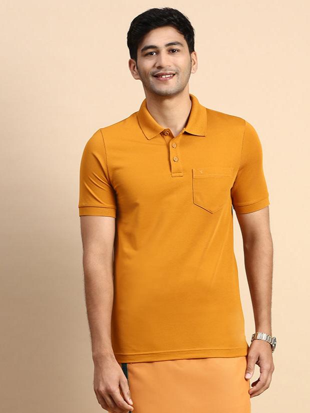 Mens Expert Polo Tshirt with Pocket Mustard EP41