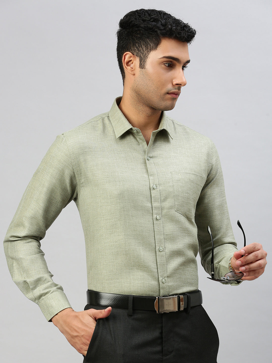 Mens Cotton Rich Shirt Green T7 CG16