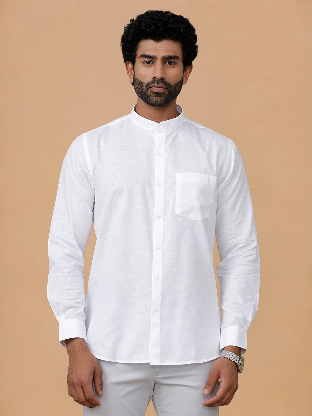 Cotton Linen Chinese Collar White Shirt – Craze