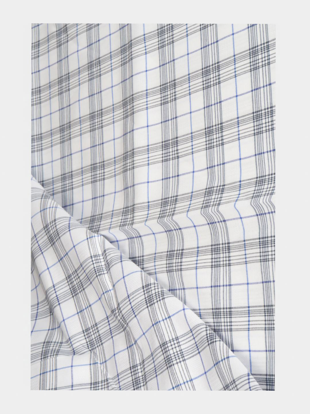 Men Cotton Rich Checked Shirt fabric White Galaxy Art