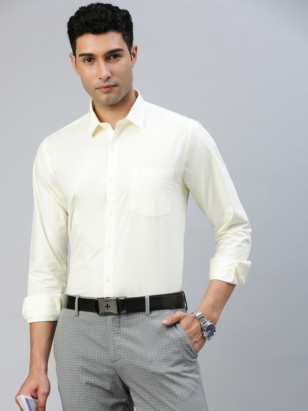 Men 100% Cotton Shirt Cream Sammantham