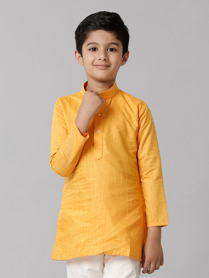 Boys Fantastic Kurtha Full Sleeves Yellow FS1