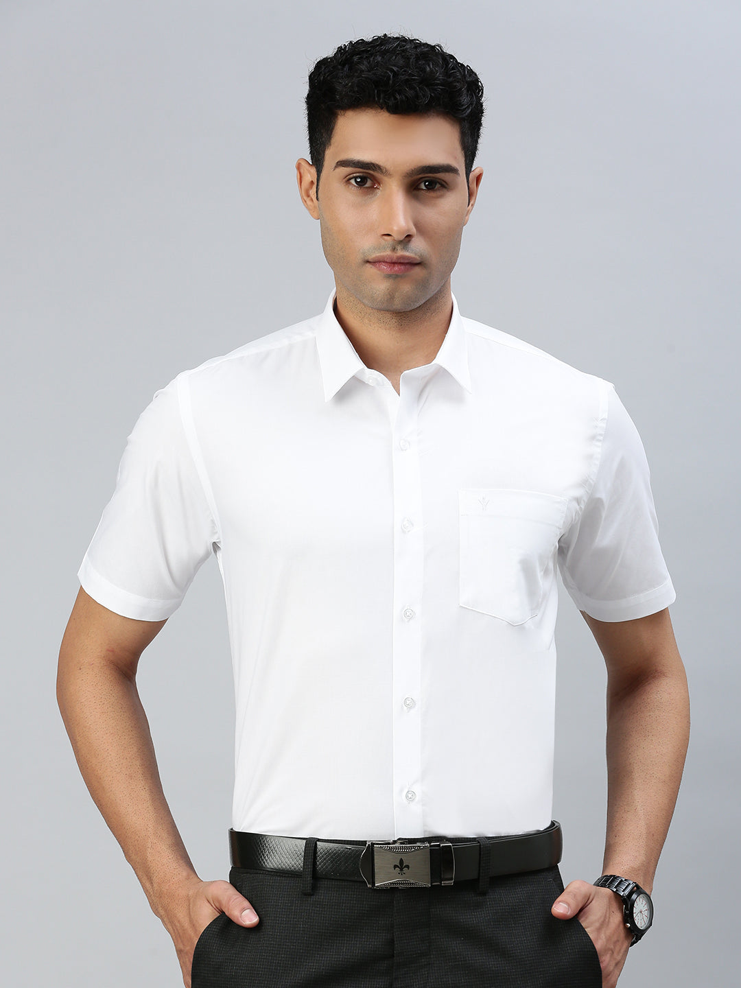 Men Cotton Uth Fit White Shirt