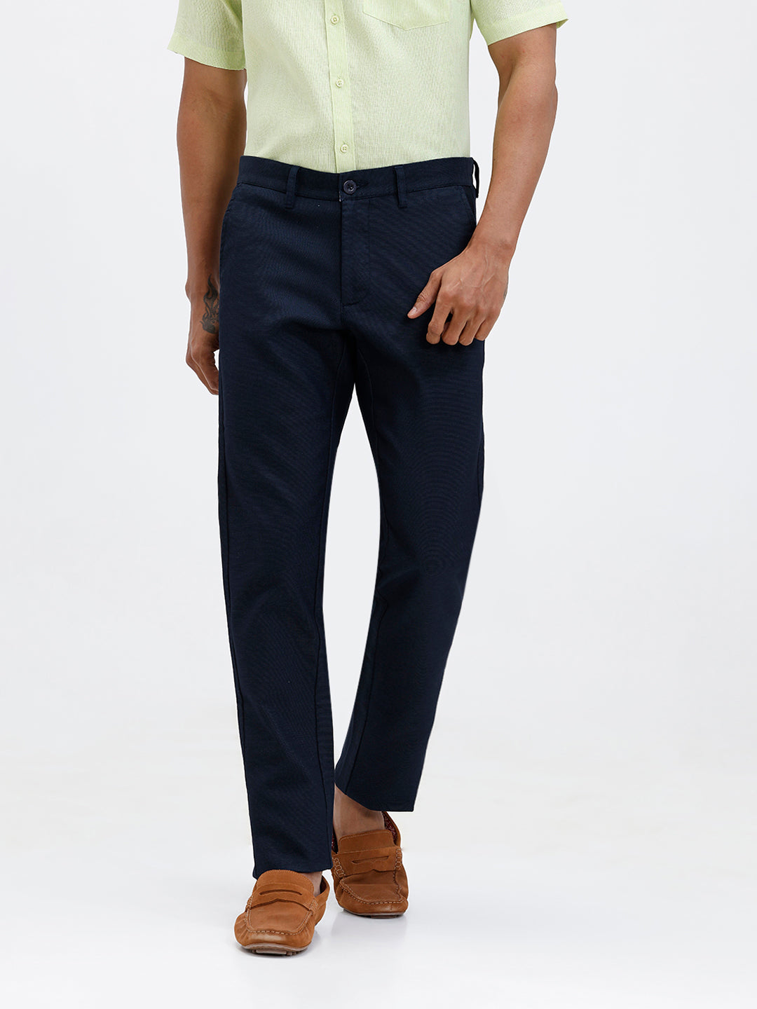 Men’s Smart Fit Cotton Lycra Stretch Dark Blue Pant