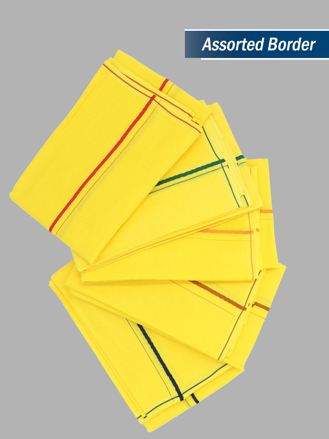 Devotional Yellow Towel with Small Border (Pack of 2)