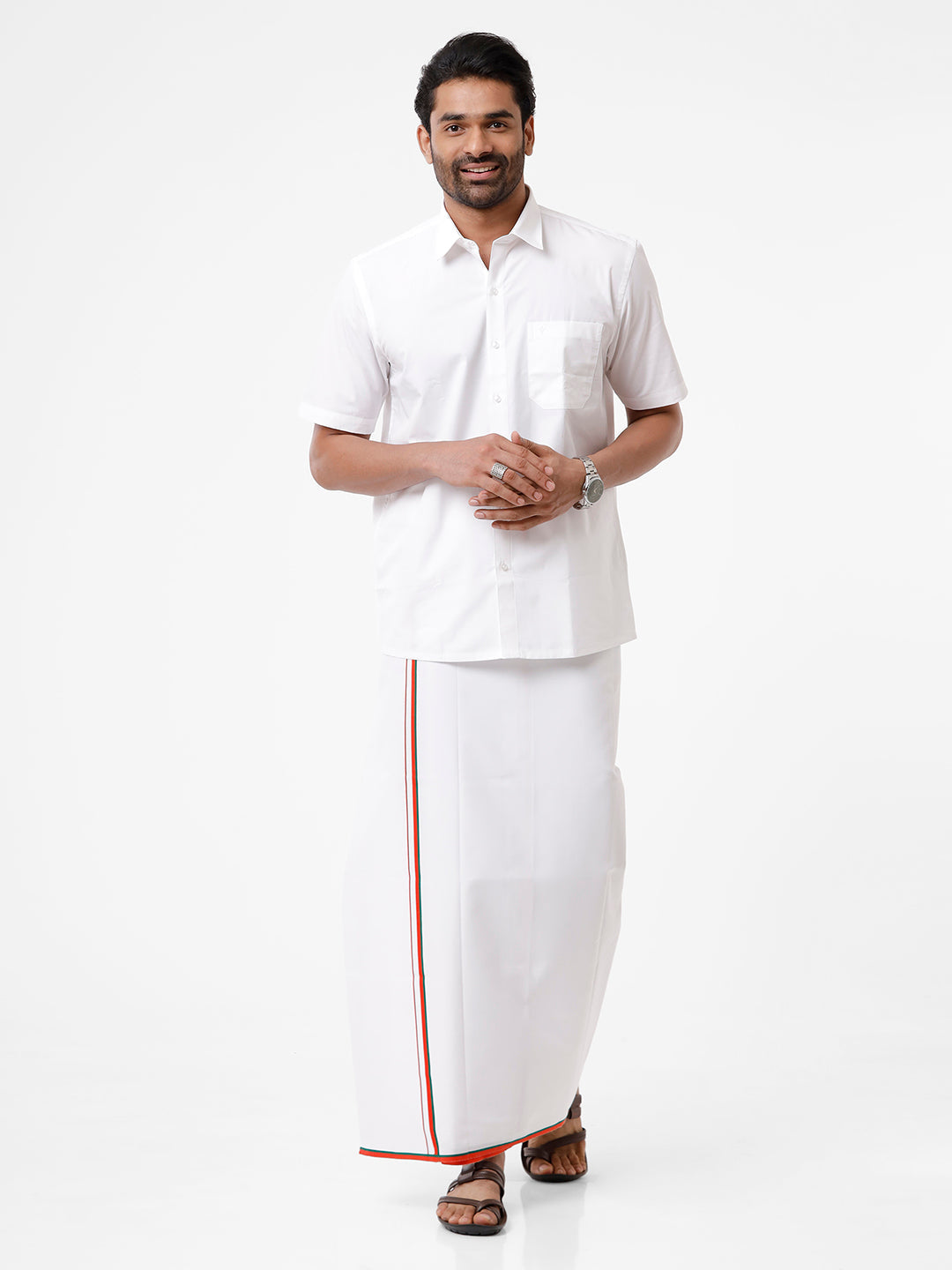 Cotton Double Political Dhoti VIP - BJP-Full view