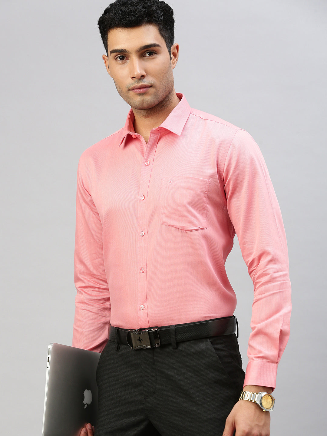 Mens Cotton Rich Shirt Pink T50 TZ1