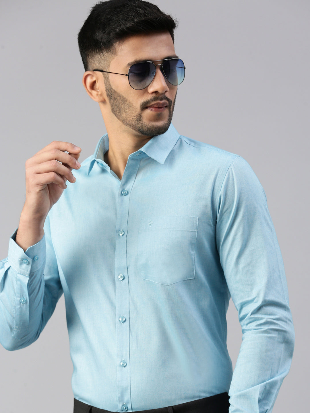 Mens Formal Blue Full Sleeves Shirt  CL6 GD6