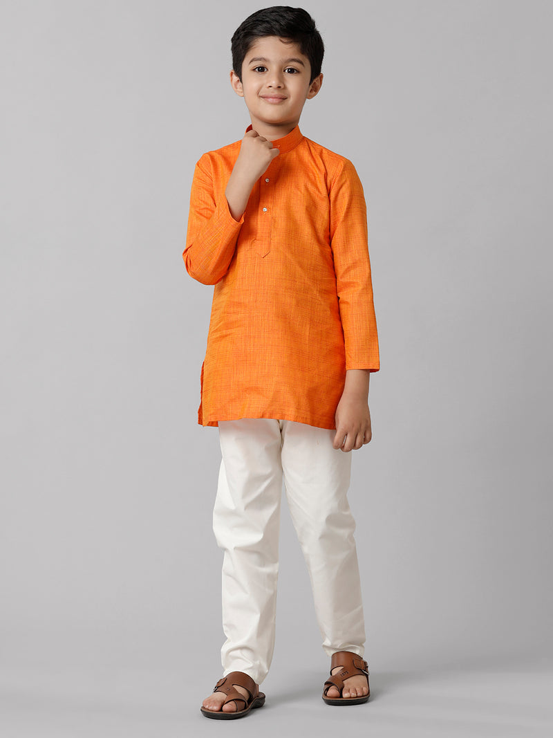 Multi Colour Blocked Kurta Set For Boys