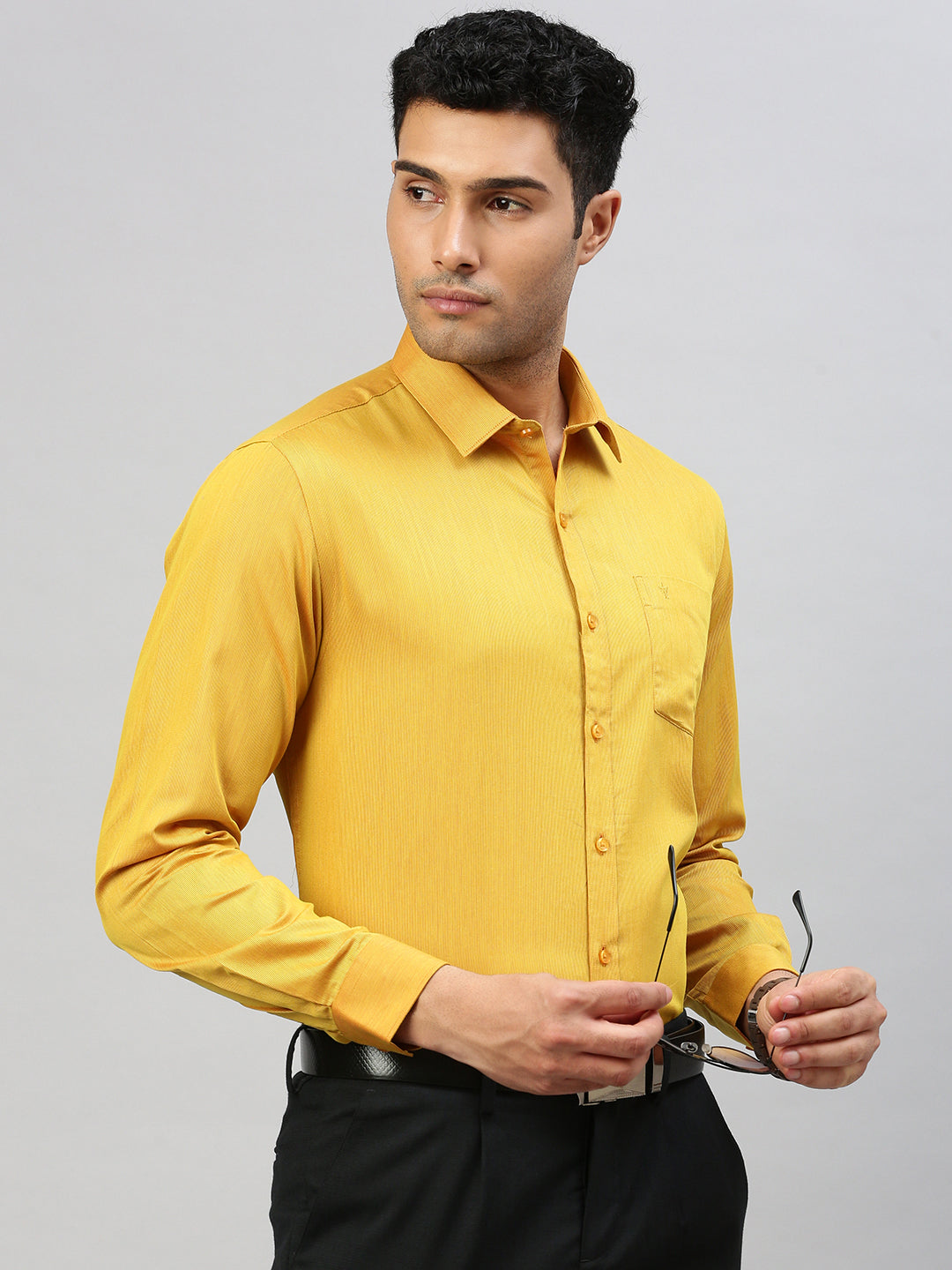 Mens Cotton Rich Shirt Yellow TZ2