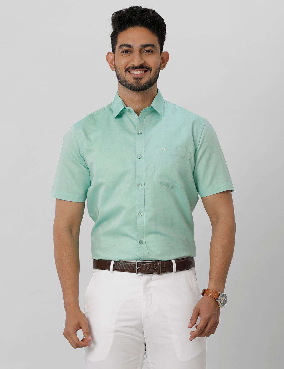 Men Premium Cotton Shirt Green EL GP4