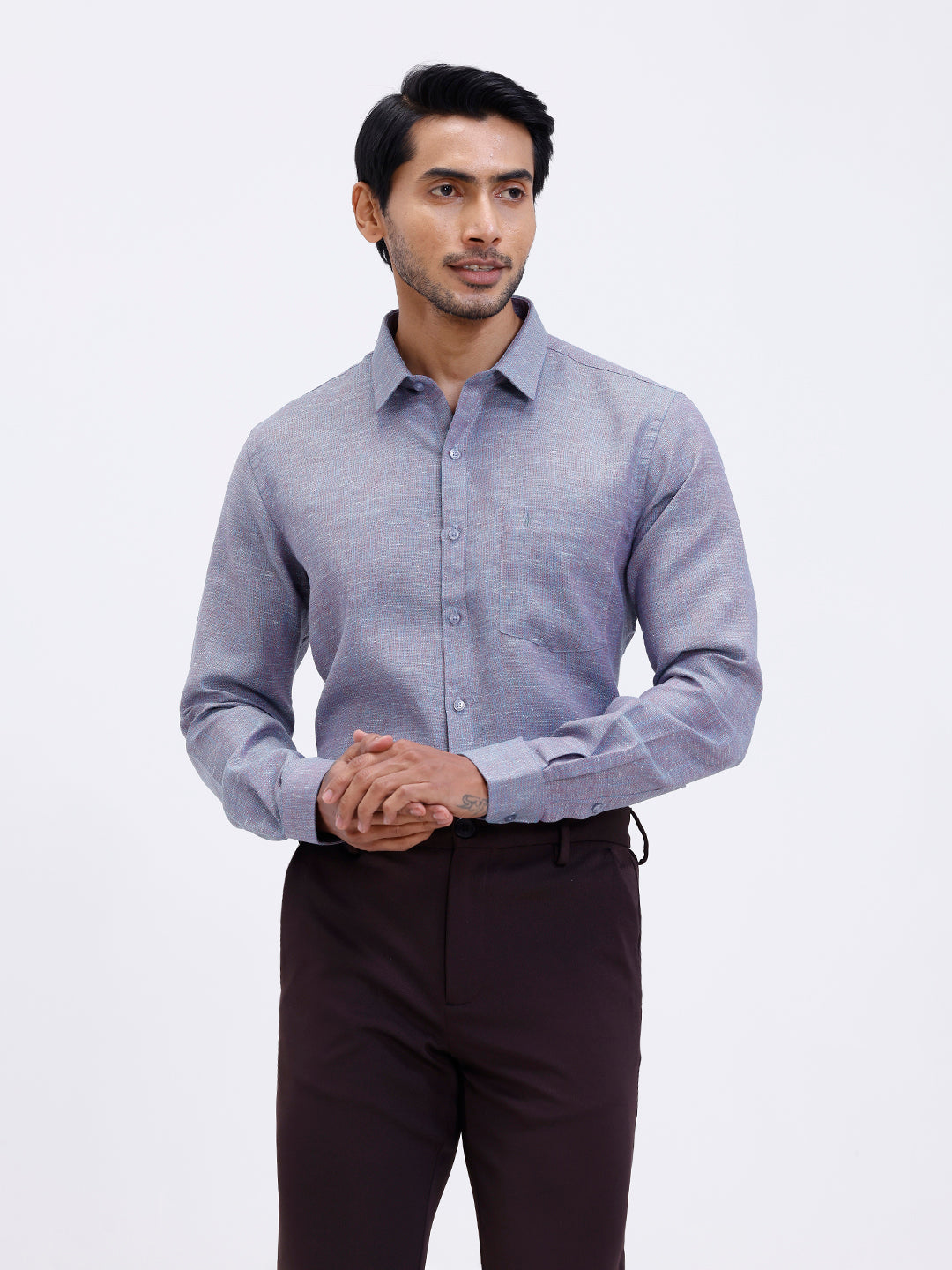 Men Cotton Rich Shirt Greeny Blue Trendy 12 YL13