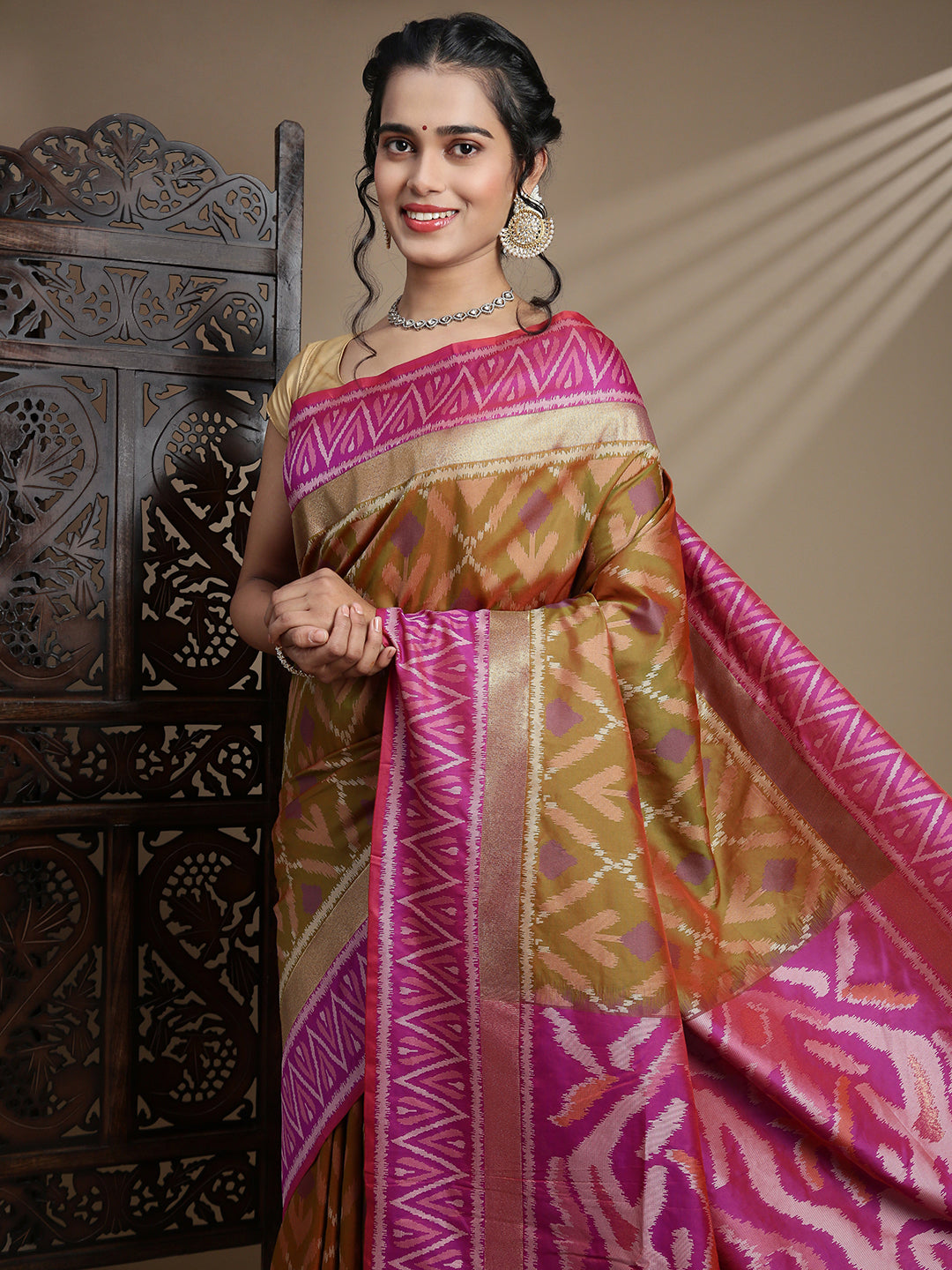 Women Mustard Soft Silk Saree SS394