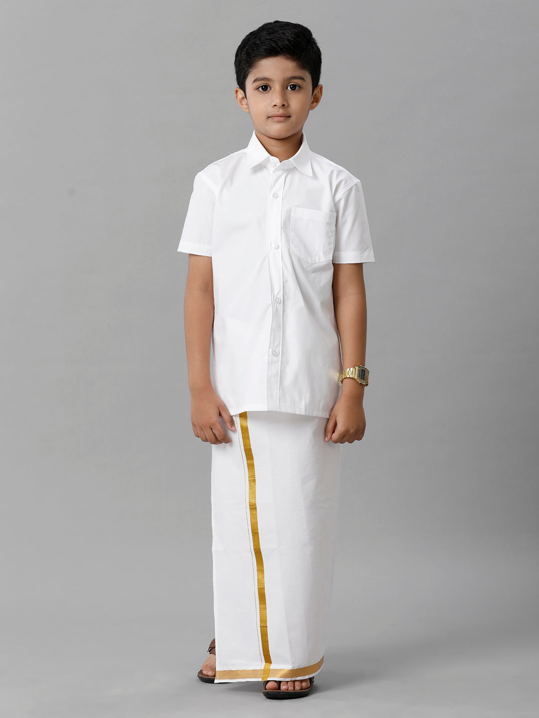 Buy Boys Silk Cotton Dhoti Set Kids Full White Shirt Ramraj Cotton