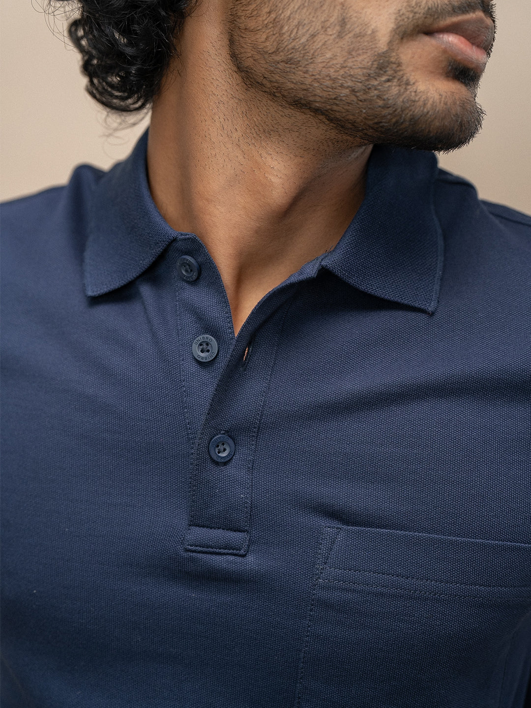Men Combed Cotton Rich Smart Fit Oxford Polo T-Shirt Navy OP3