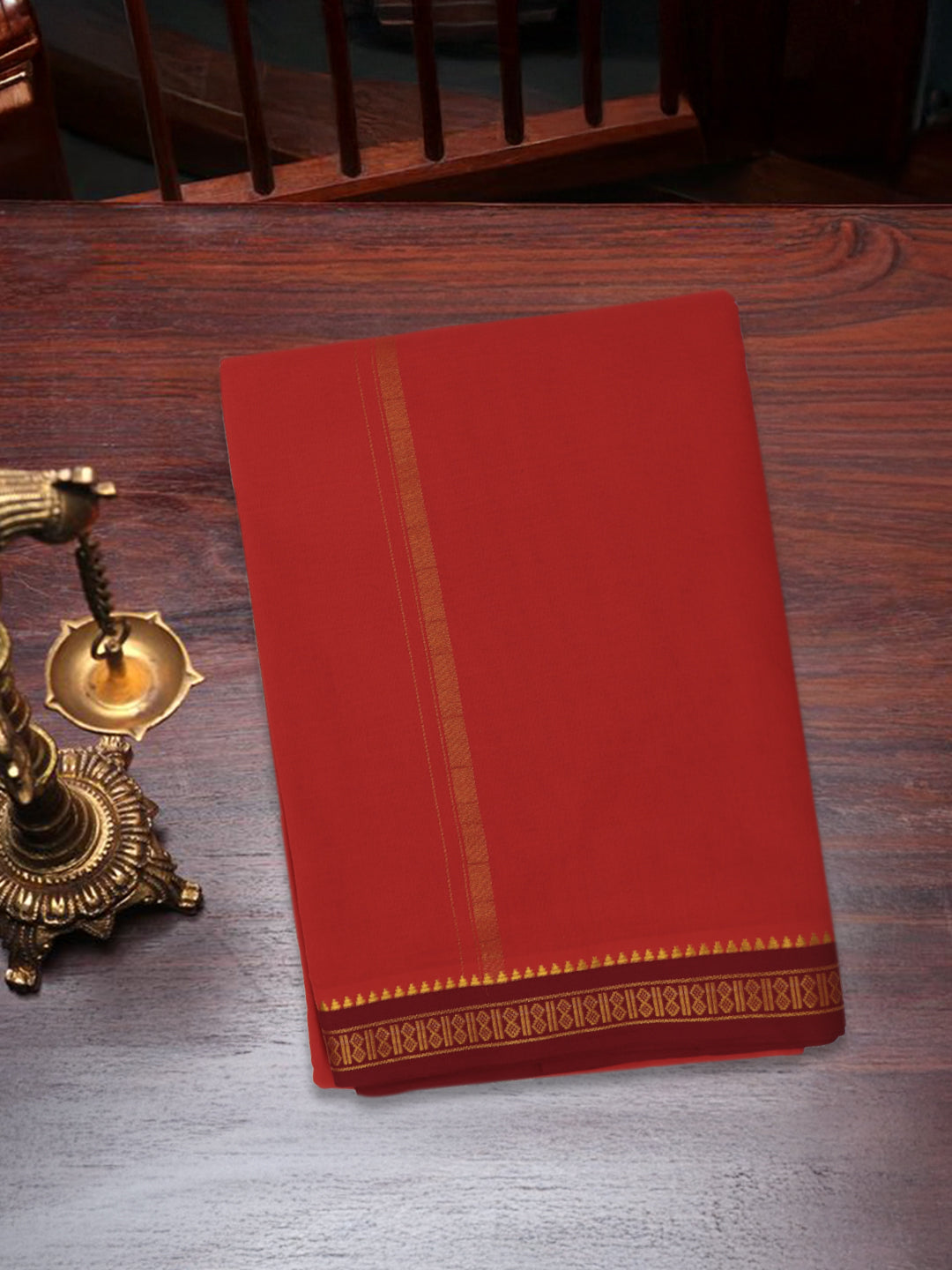 Men Panchakacham with Angavasthram Red (9+5) Shreeman Pet