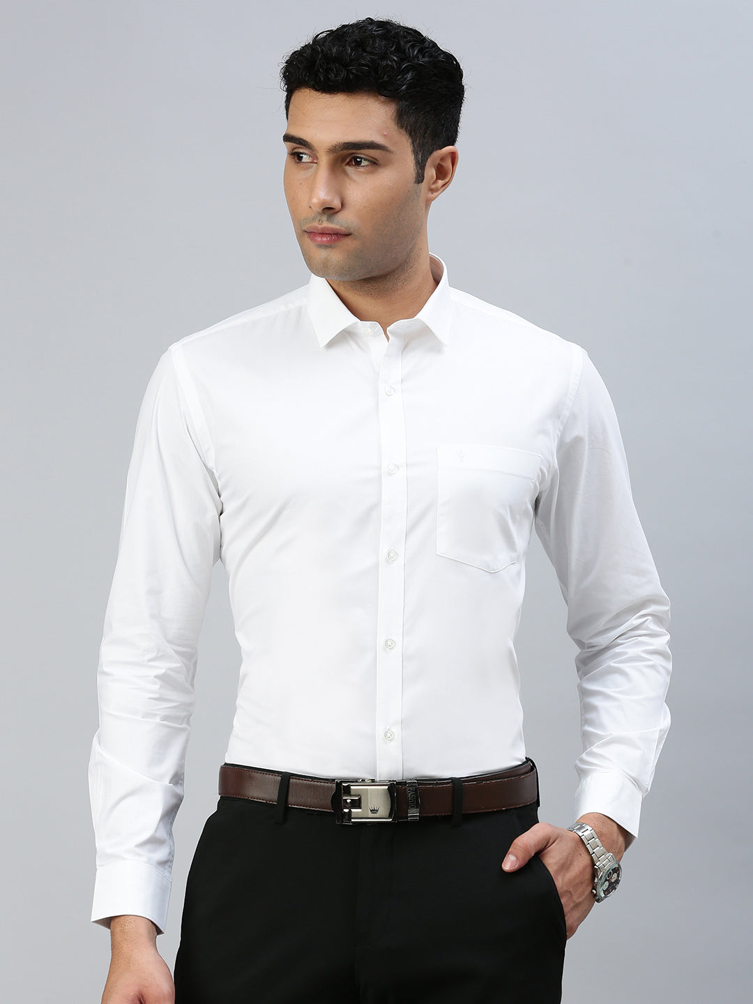 Mens Smart Fit White Shirt_Cotton Touch