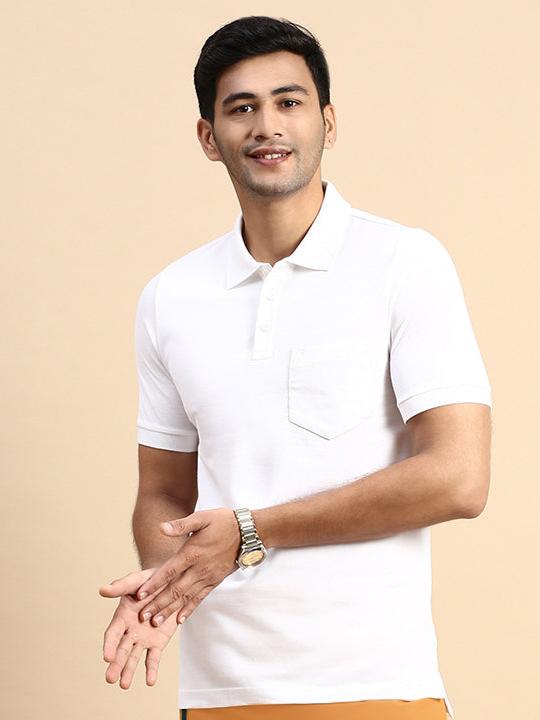 Mens Expert Polo Tshirt with Pocket White EP1