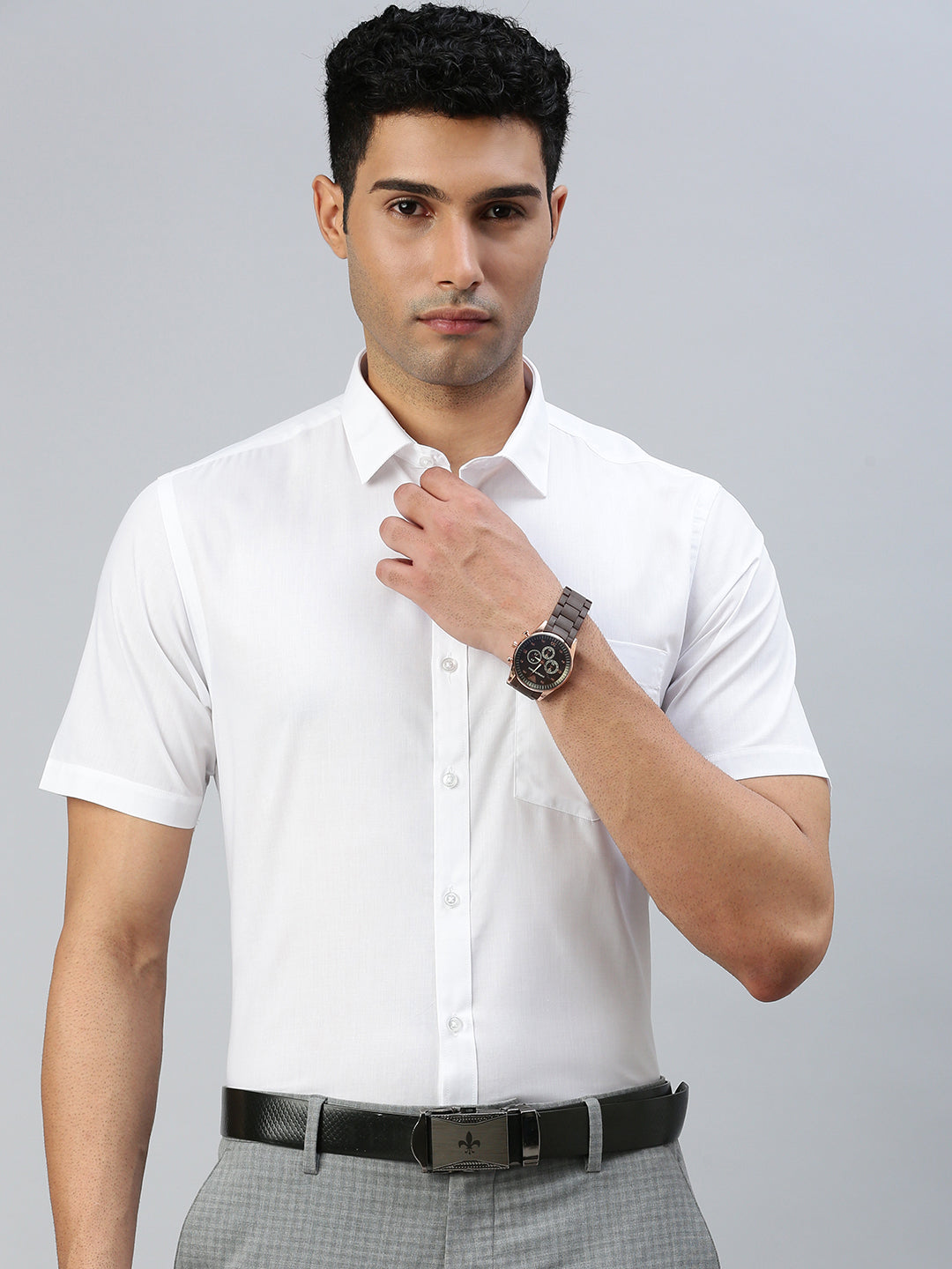 Men Cotton Smart Fit White Shirt Trendy