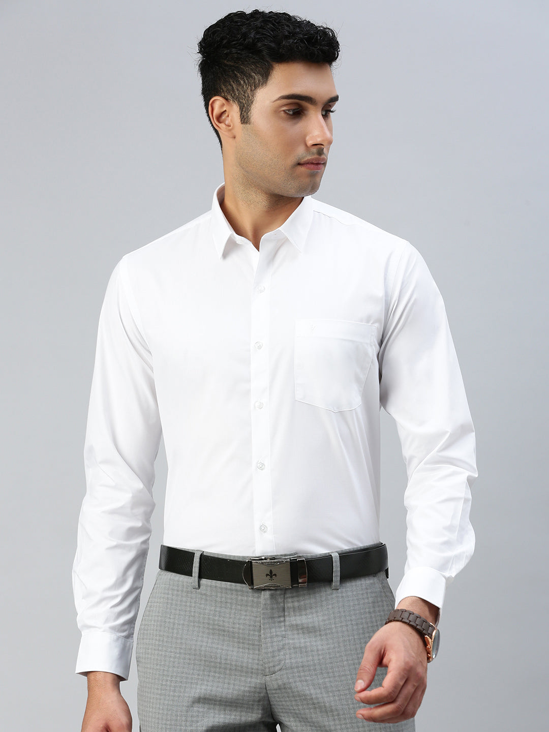 Mens Smart Fit Cotton Rich White Shirt Ever Fresh