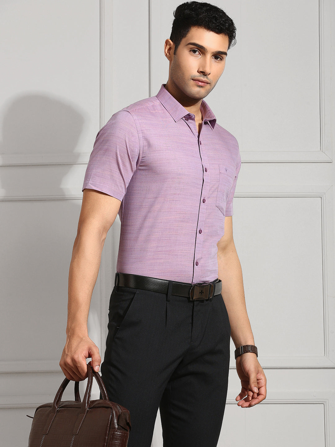 Men 100% Cotton Purple Shirt CL7 GE2