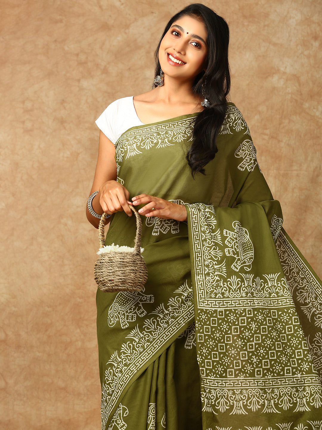 Women Pure Cotton Saree Green PCS132
