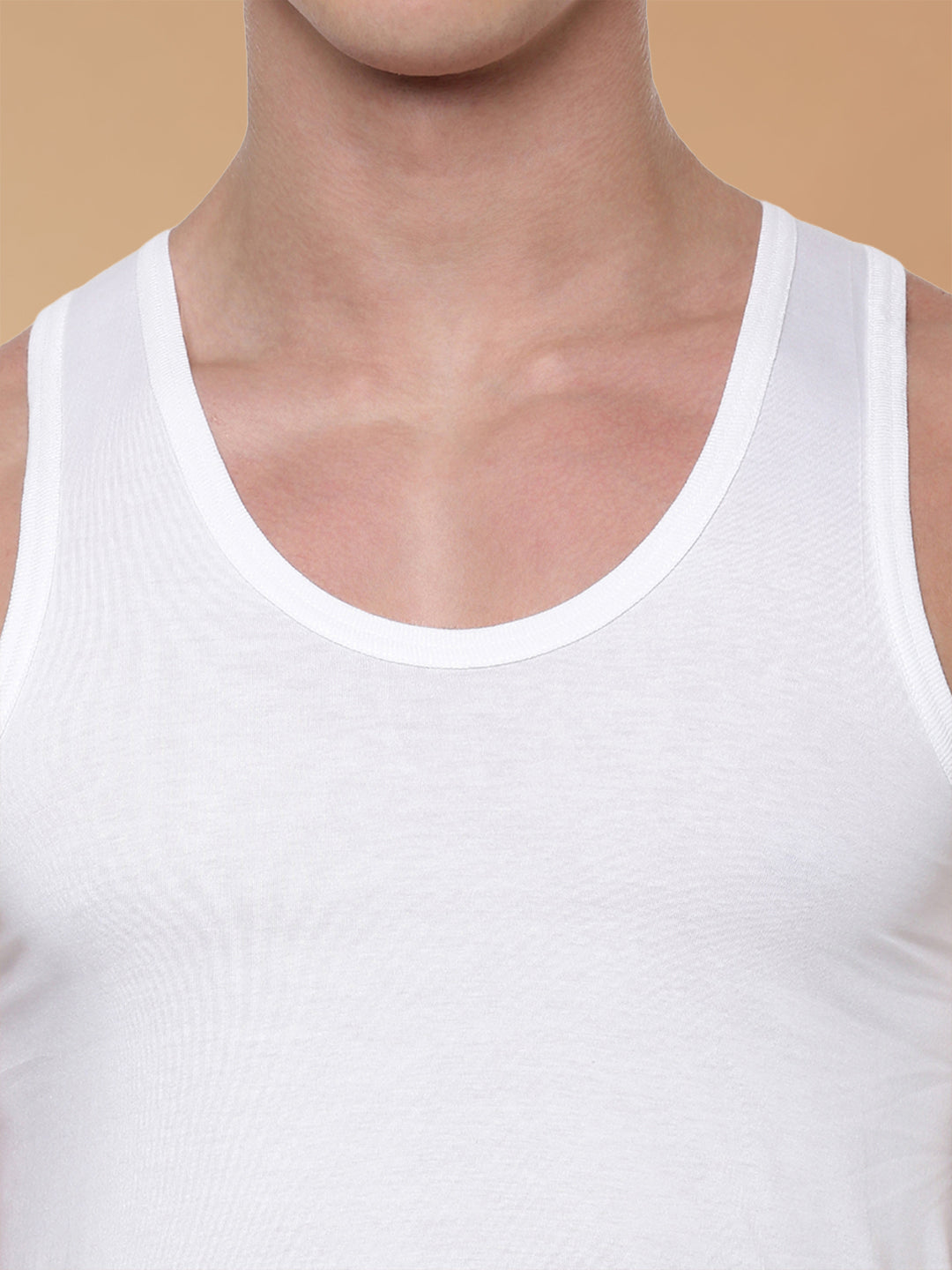 100% Cotton White Vest RN Acoste (Pack of 2)