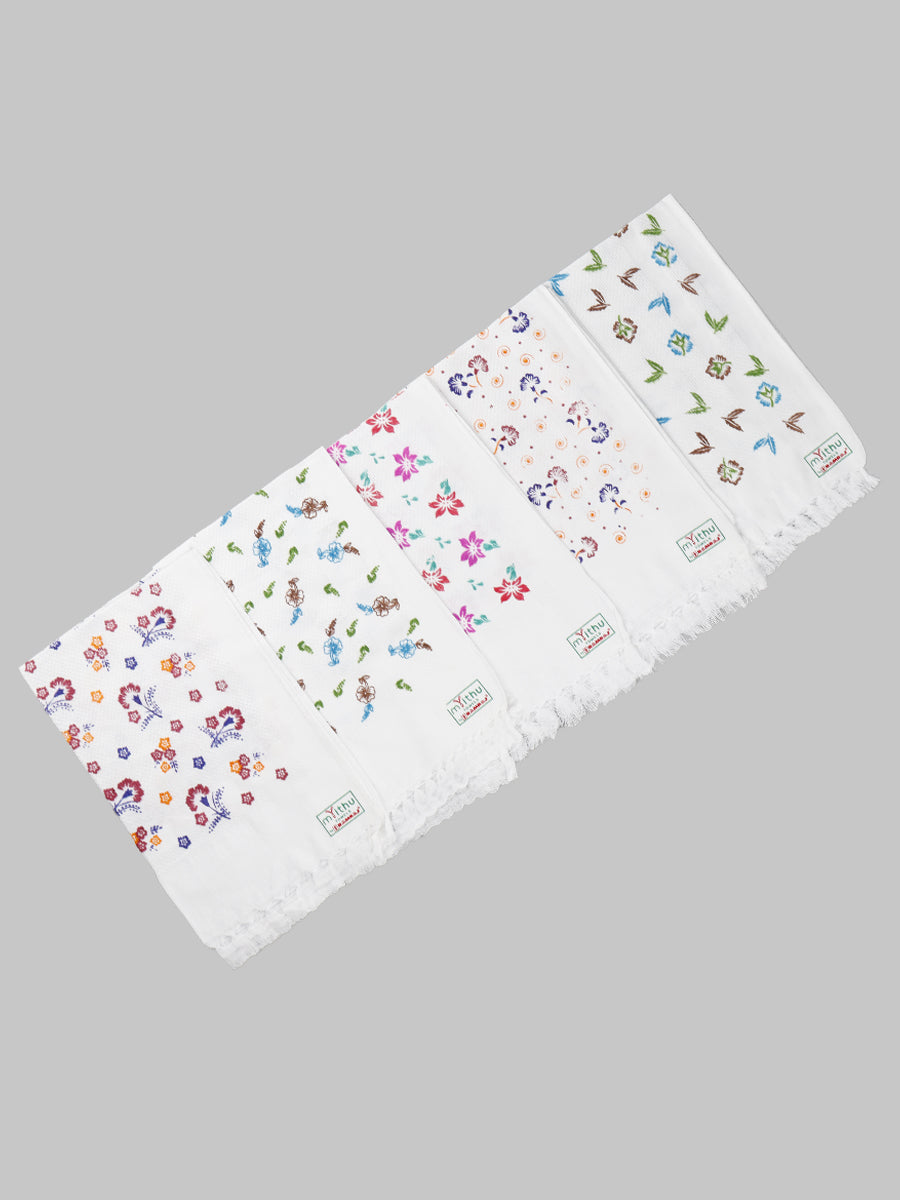 Cool Touch Napkin Print Cotton Towel (4 PCs Pack)-Mix Designs one