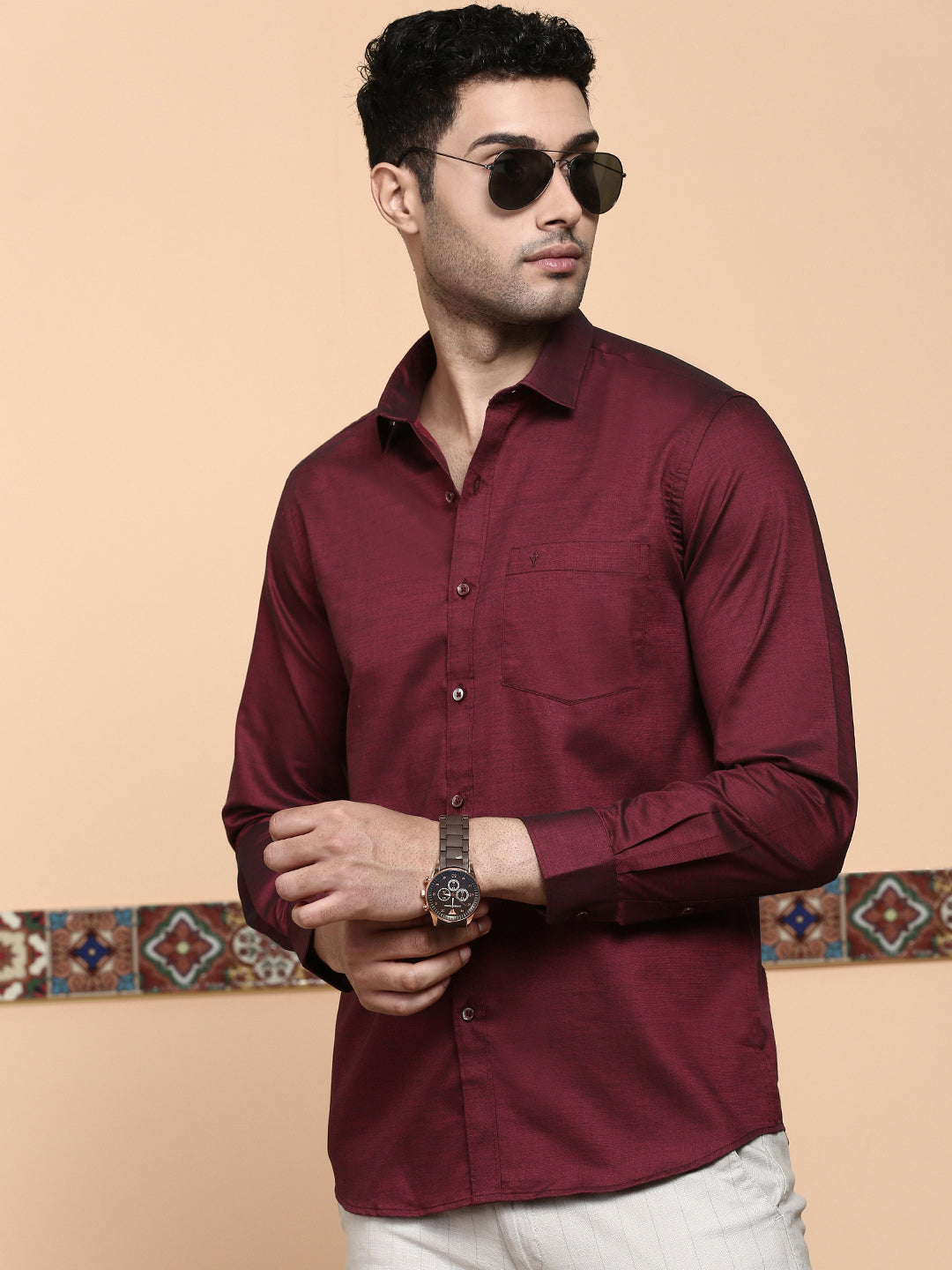 Mens Premium Cotton Purple Shirt -EL GP14