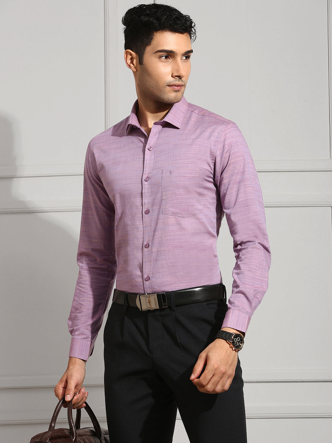 Men 100% Cotton Purple Shirt CL7 GE2