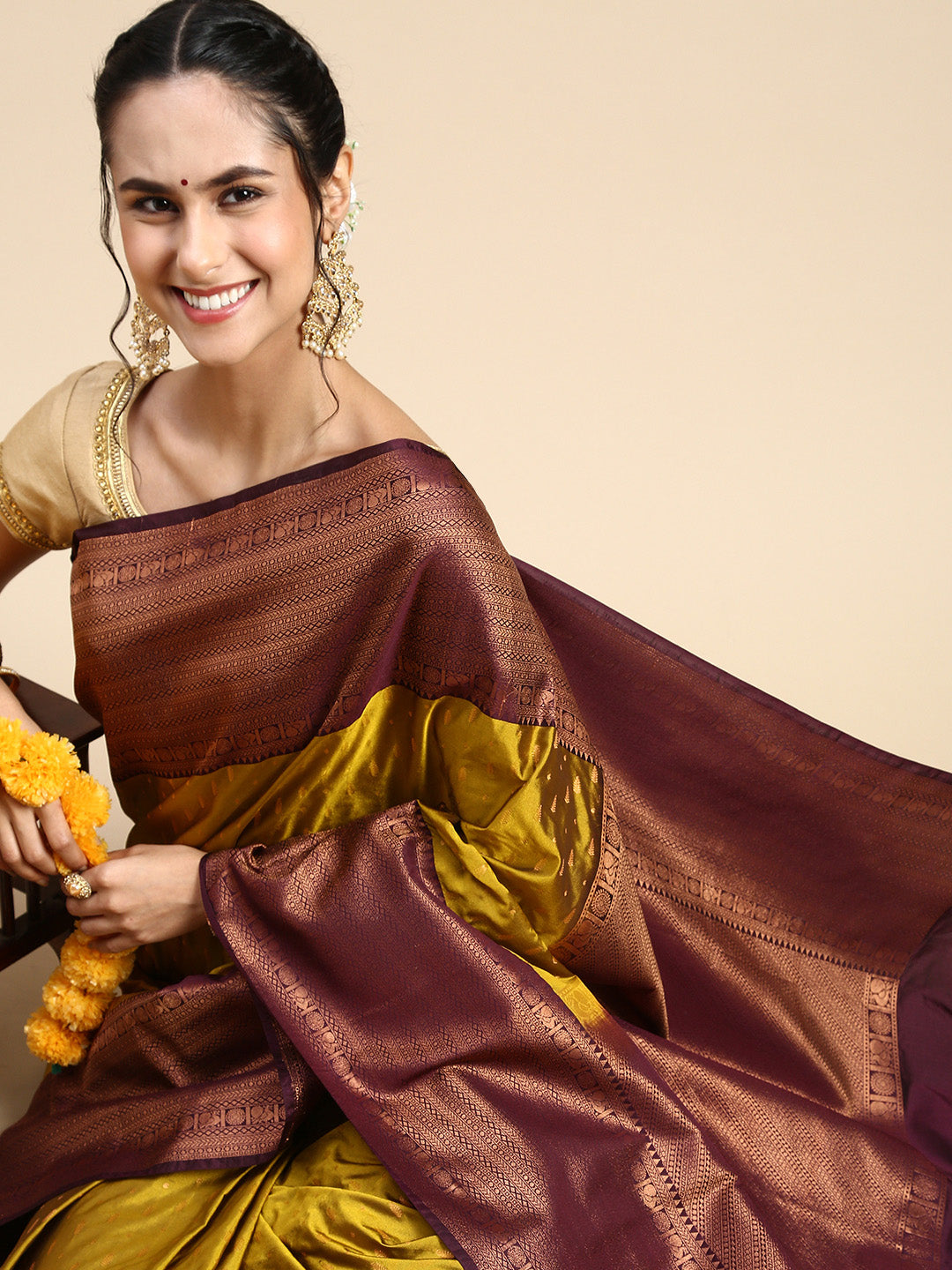 Buy online Women's Self Design Yellow Colored Saree With Blouse from ethnic  wear for Women by Harshiv Enterprise for ₹899 at 55% off | 2024 Limeroad.com