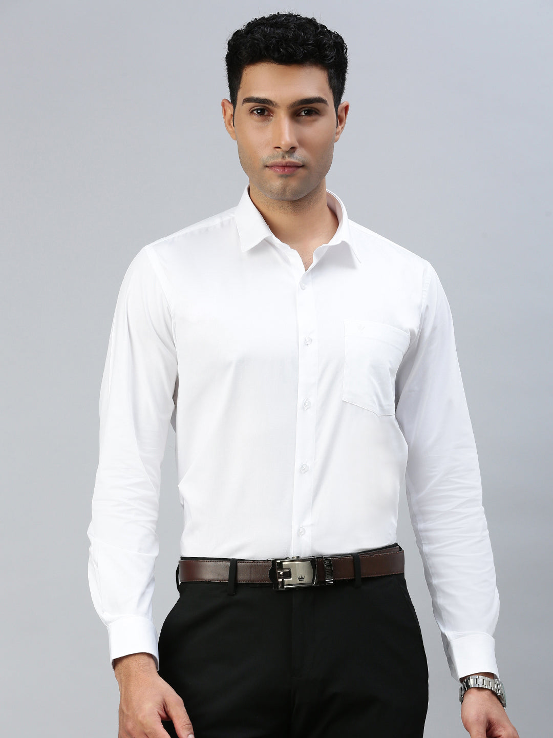 Men 100% Cotton Shirt Clean White