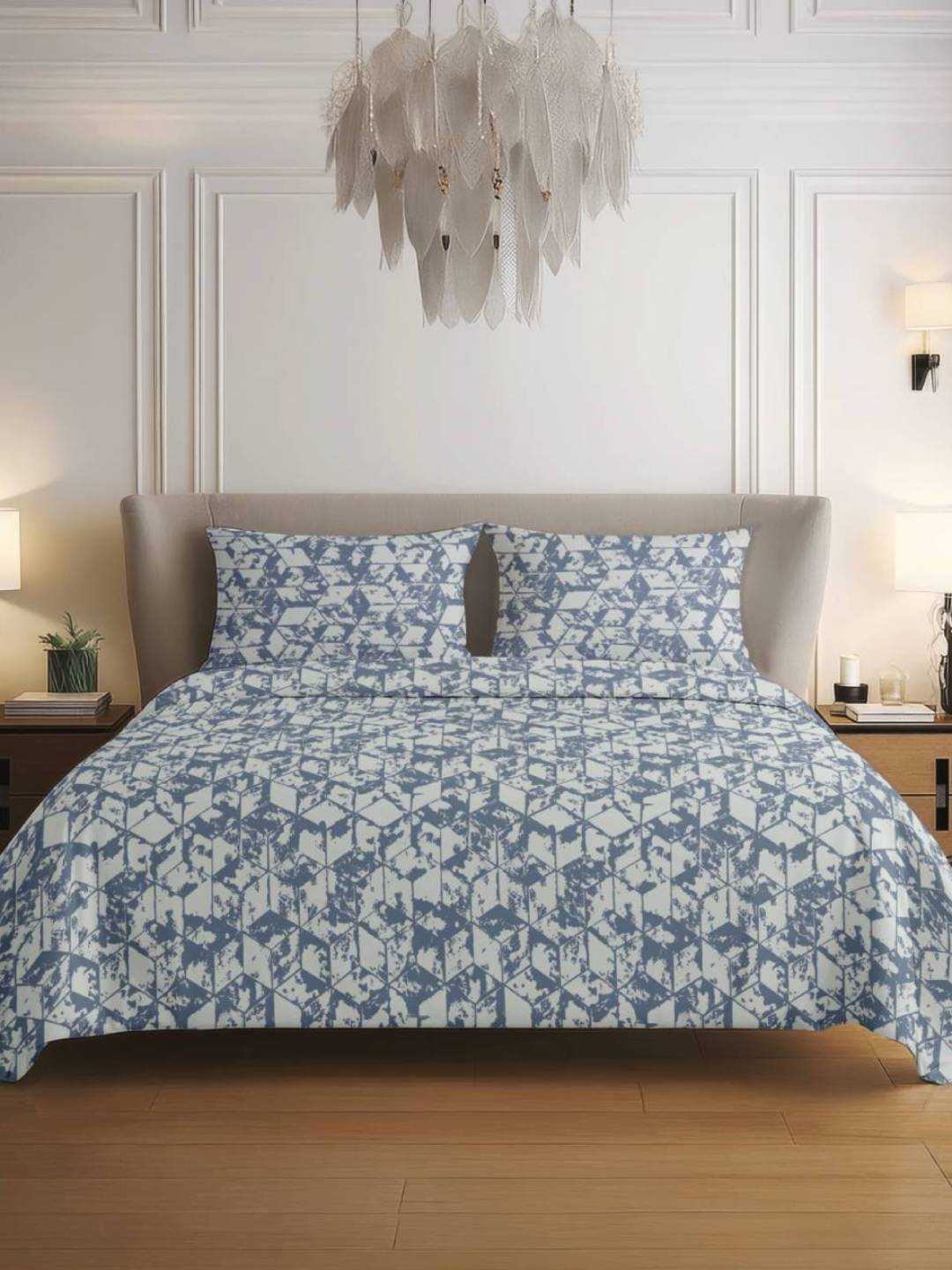 King Size Premium Cotton Bed Sheet & 2 Pillow Cover Set - BDS04