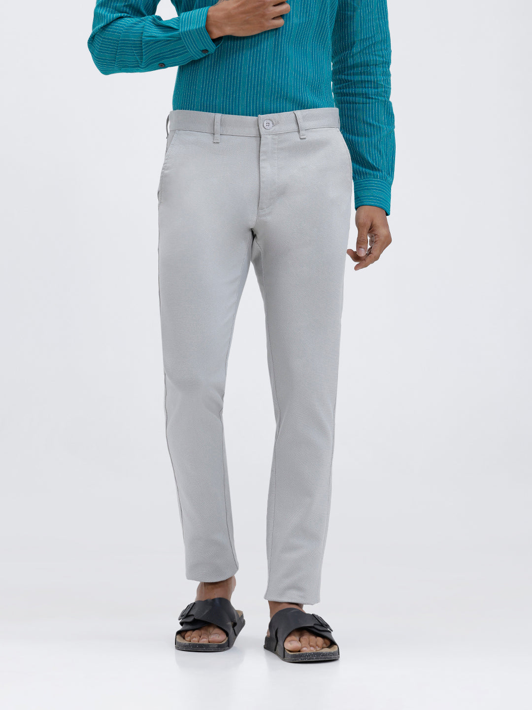 Men’s Smart Fit Cotton Lycra Stretch Grey Pant