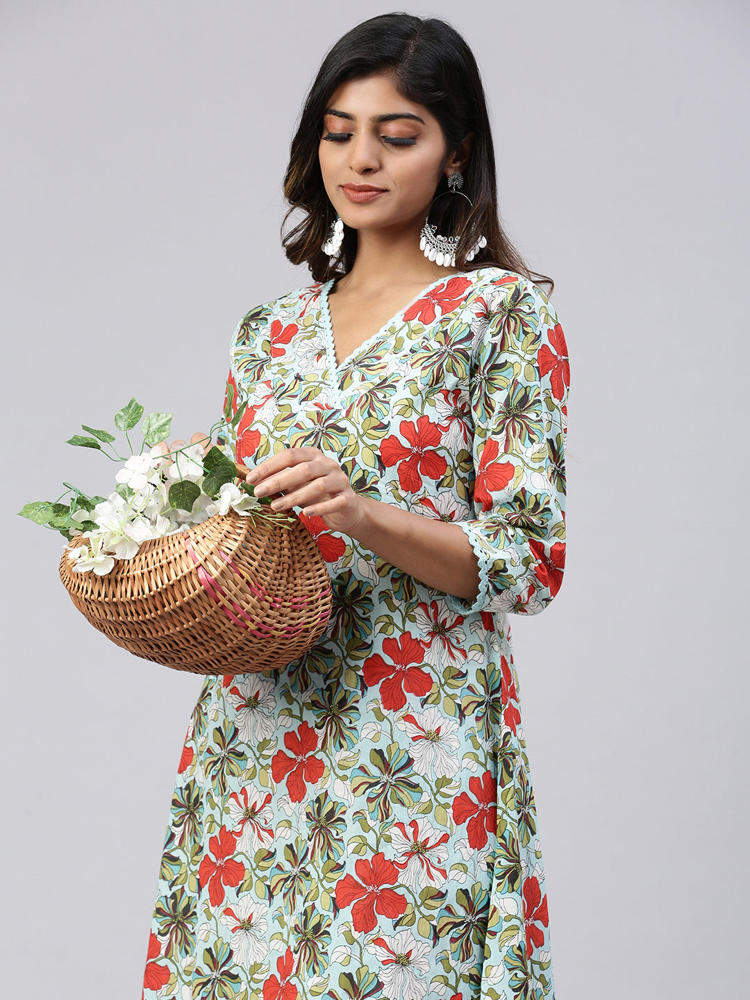 Women Cotton Printed Kurti Sets Multicolour EKS24