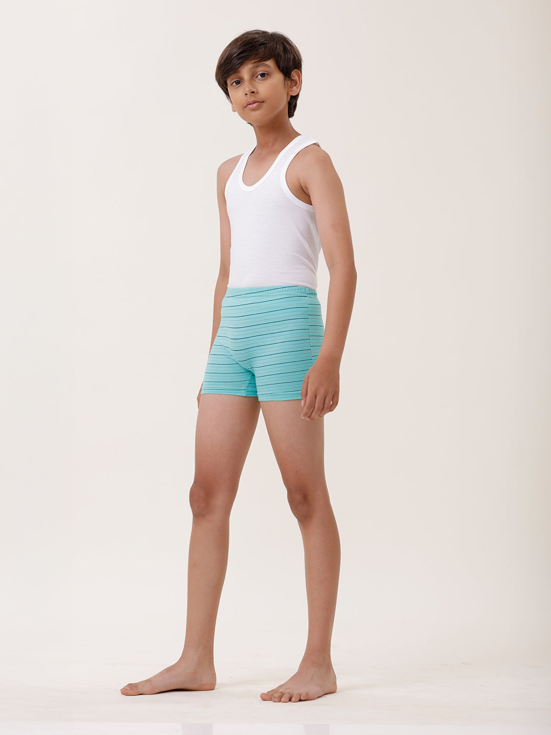 Boys Combed Cotton Assorted Colour Striped Drawer (Pack of 4)