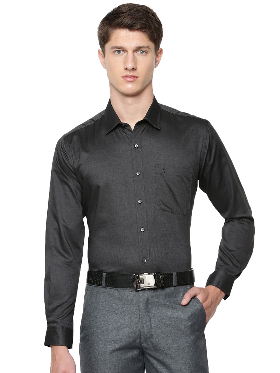 Men Premium Cotton Full Sleeves Shirt Black EL GP11