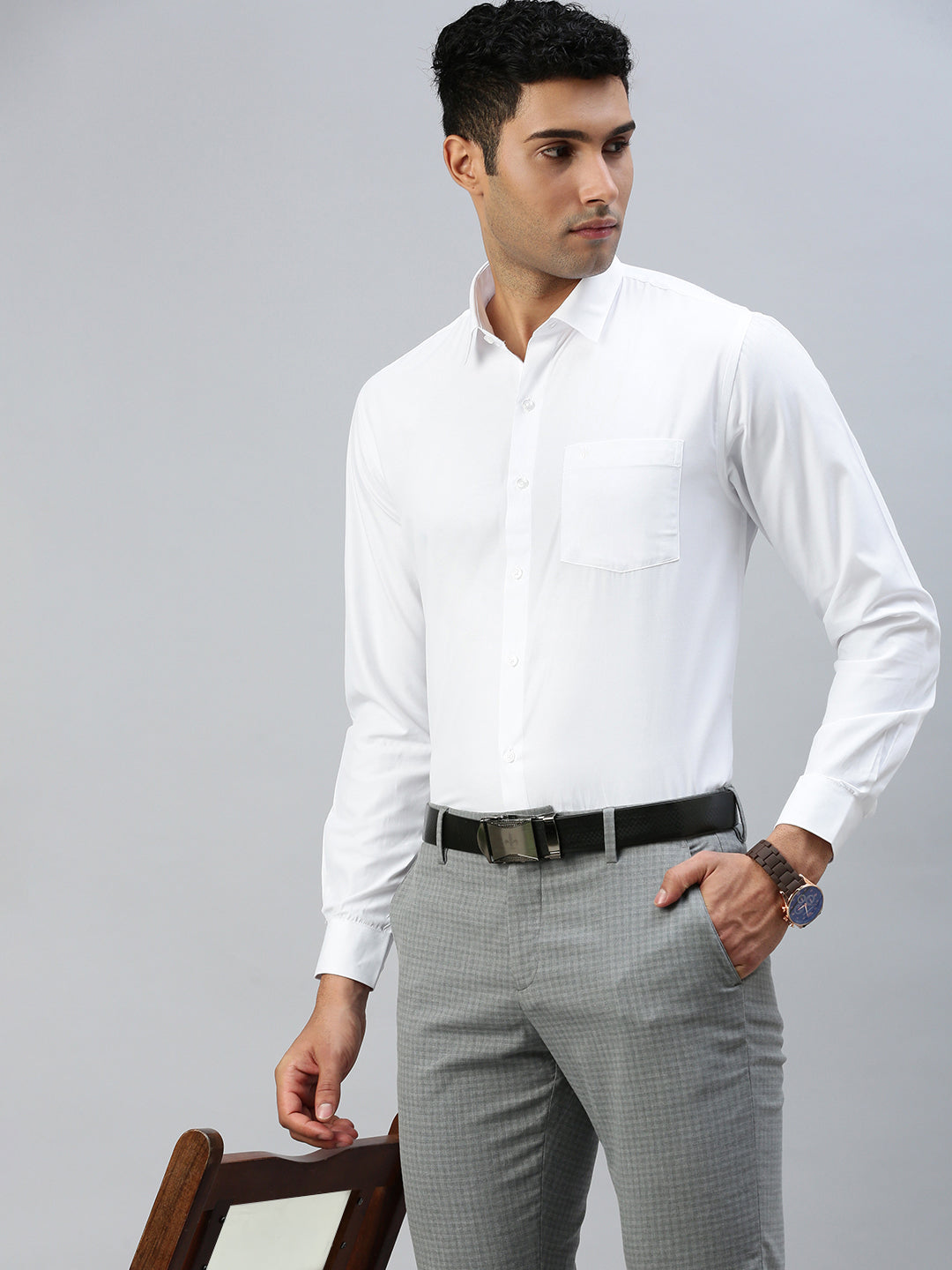 Mens Cotton White Shirt Full Sleeves Wewin New (2 Pcs Pack)