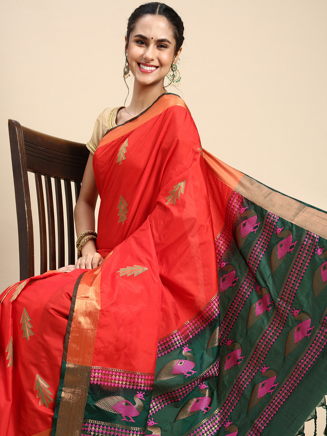 Top more than 145 dark green colour silk saree latest