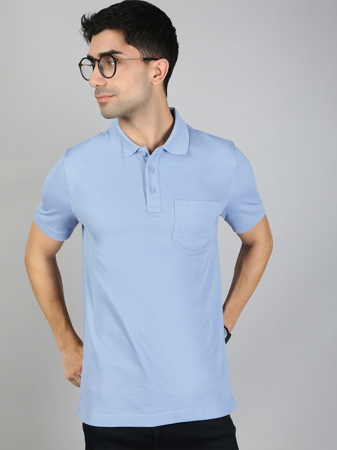 Men Cotton Rich Smart Fit Expert Polo T-Shirt Blue EP34