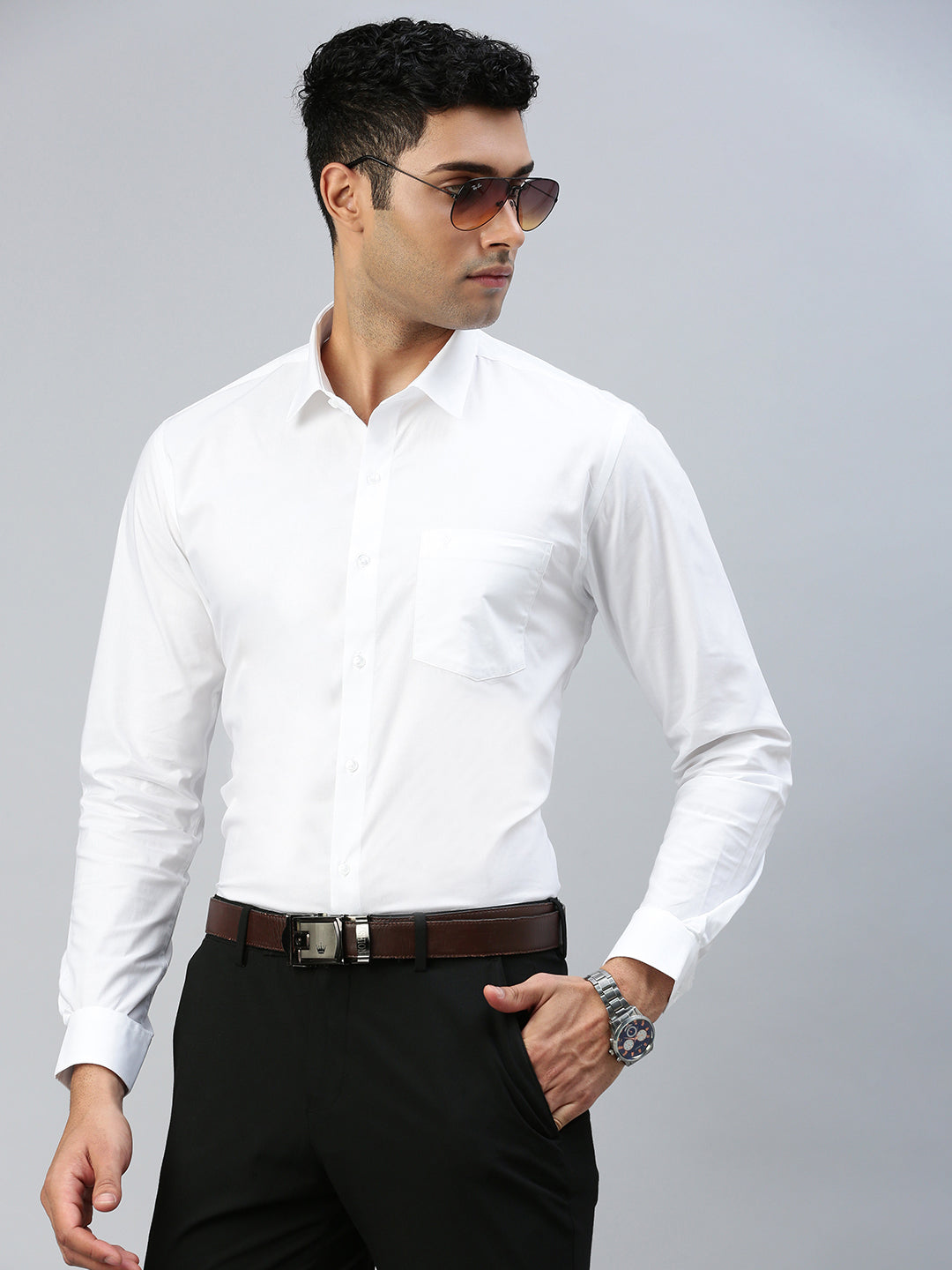 Men 100% Cotton White Shirt Award