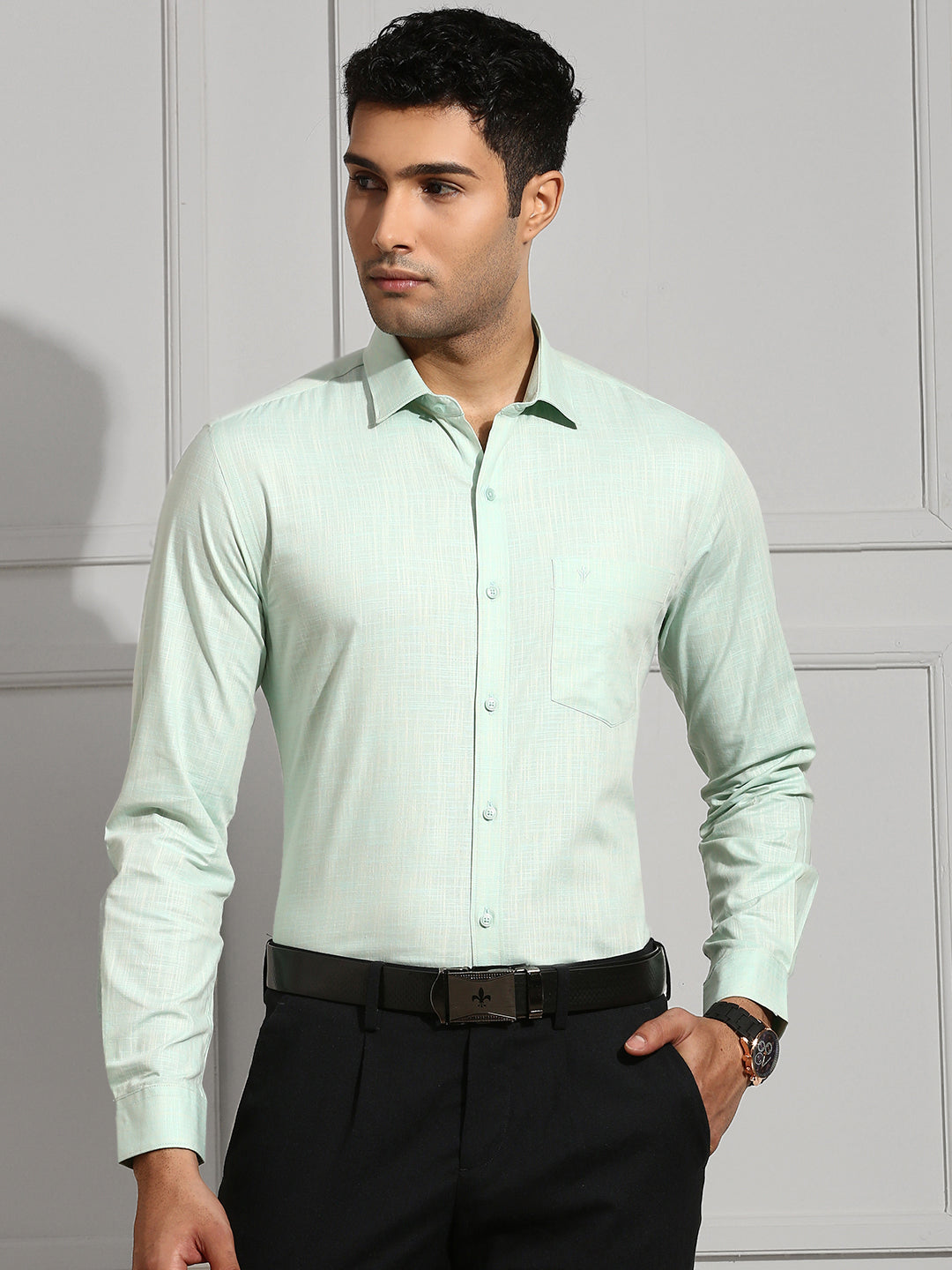 Men 100% Cotton Green Shirt CL2 GT37