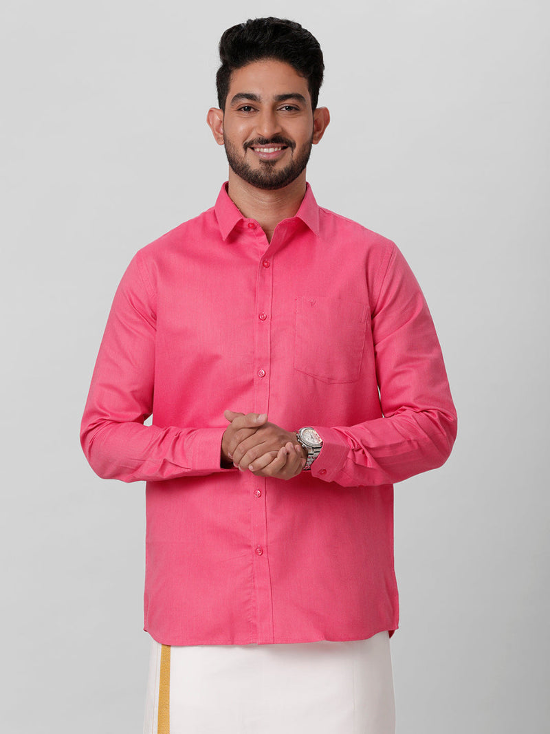 Mens Cotton Formal Pink Full Sleeves Shirt T31 TG2