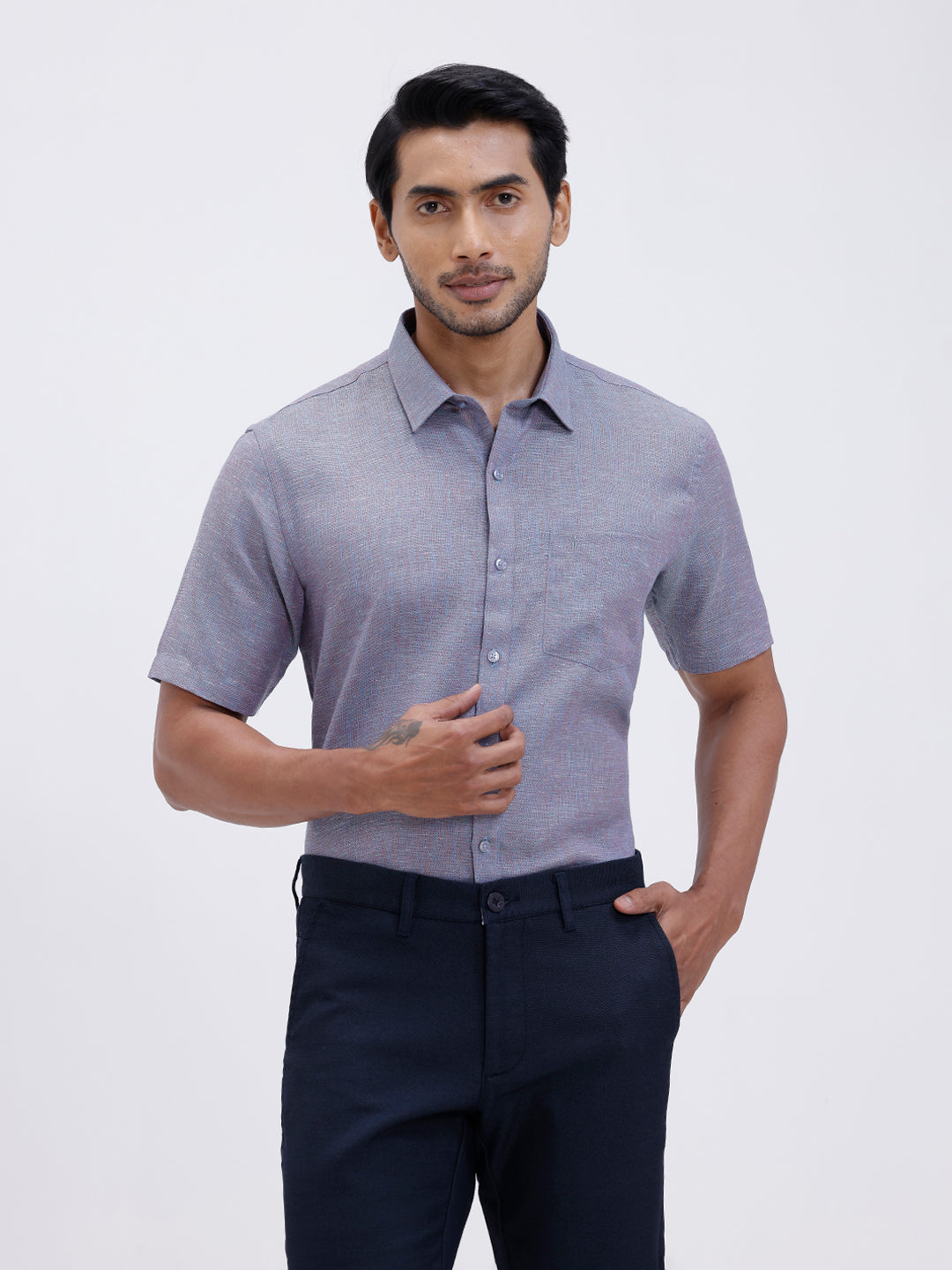 Men Cotton Rich Shirt Greeny Blue Trendy 12 YL13