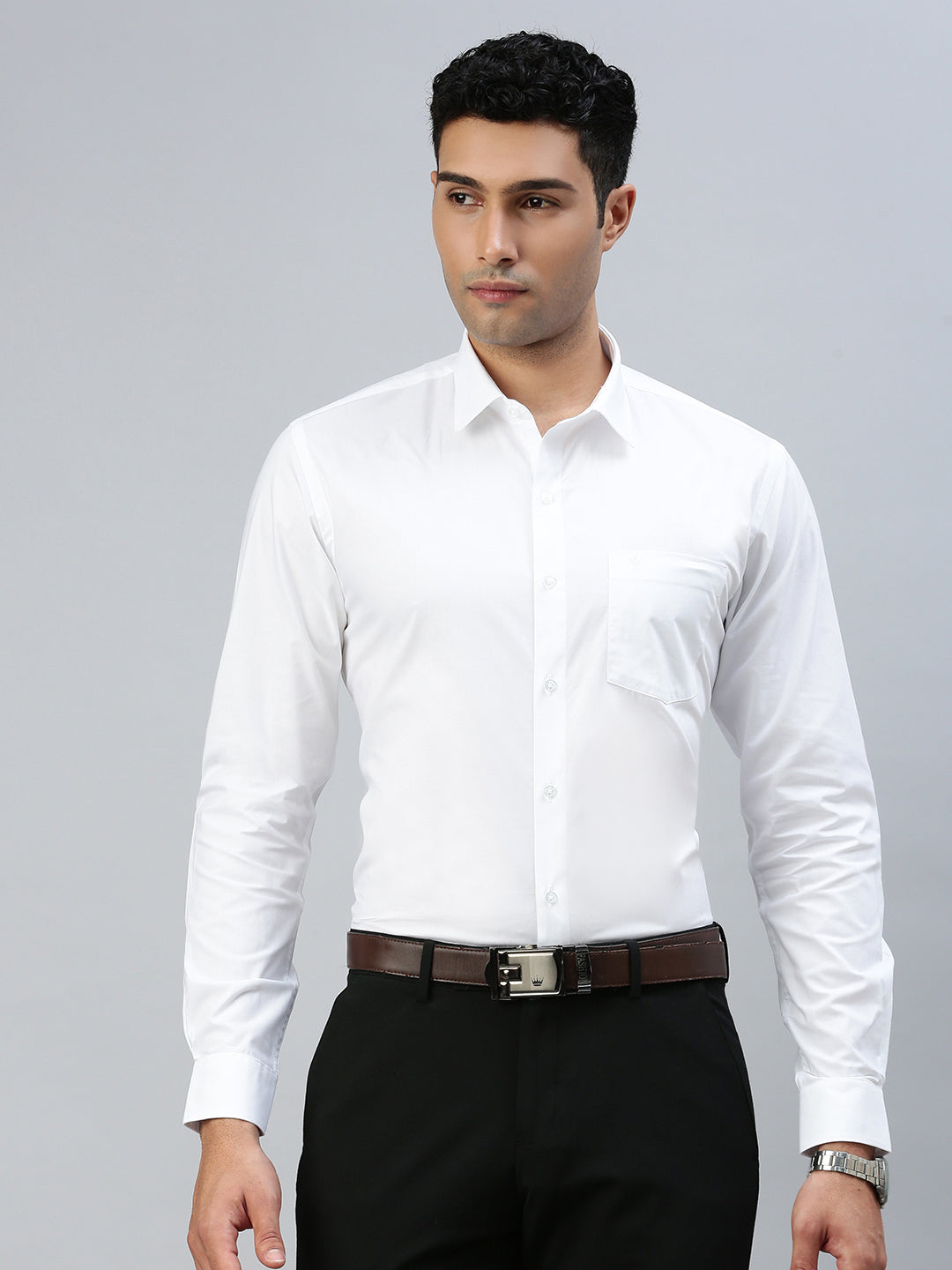 Mens Smart Fit Cotton White Shirt  Challenge