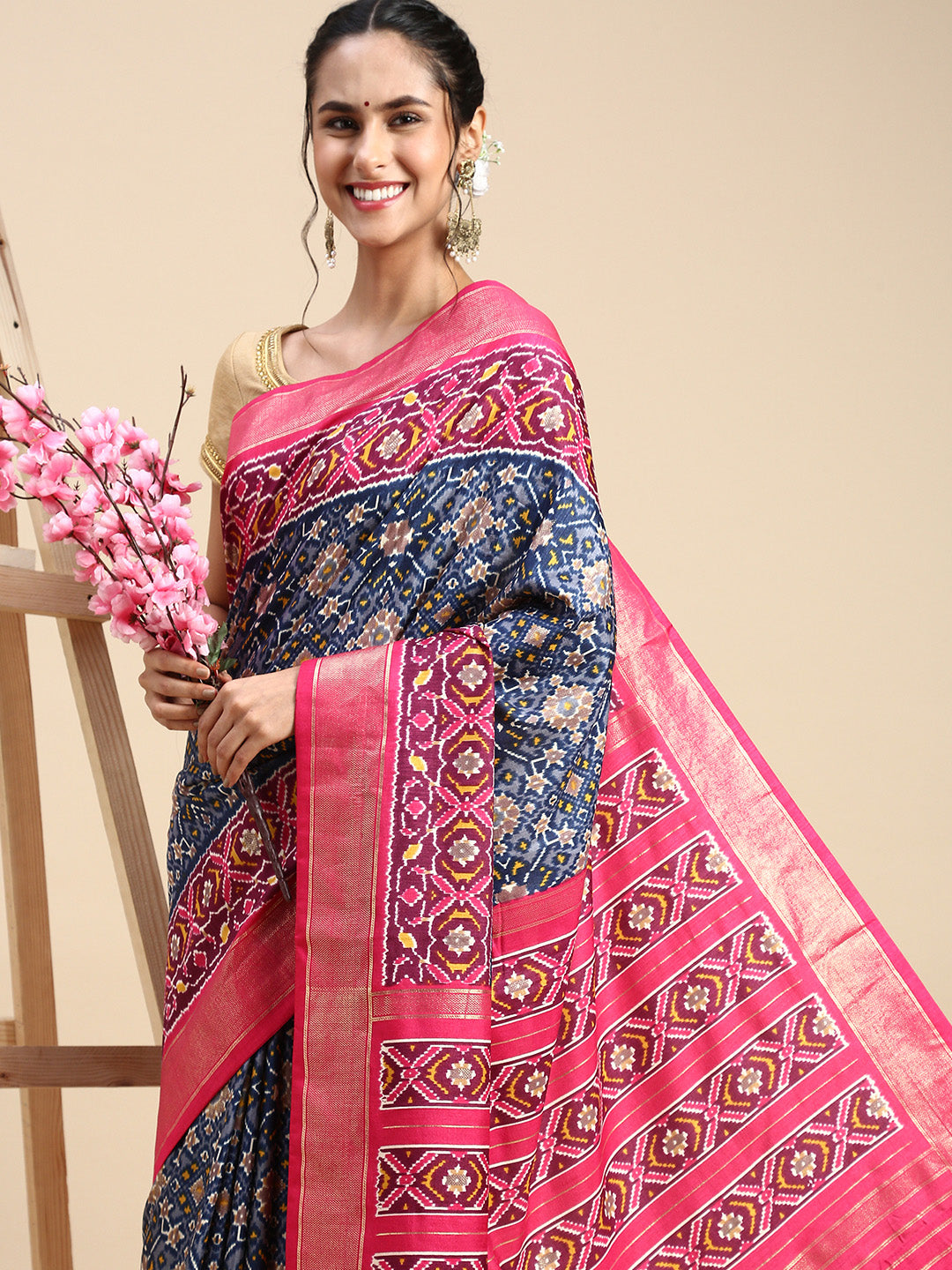 Yellow And Pink Colour Jacquard Border Silk Sarees – Sareewave